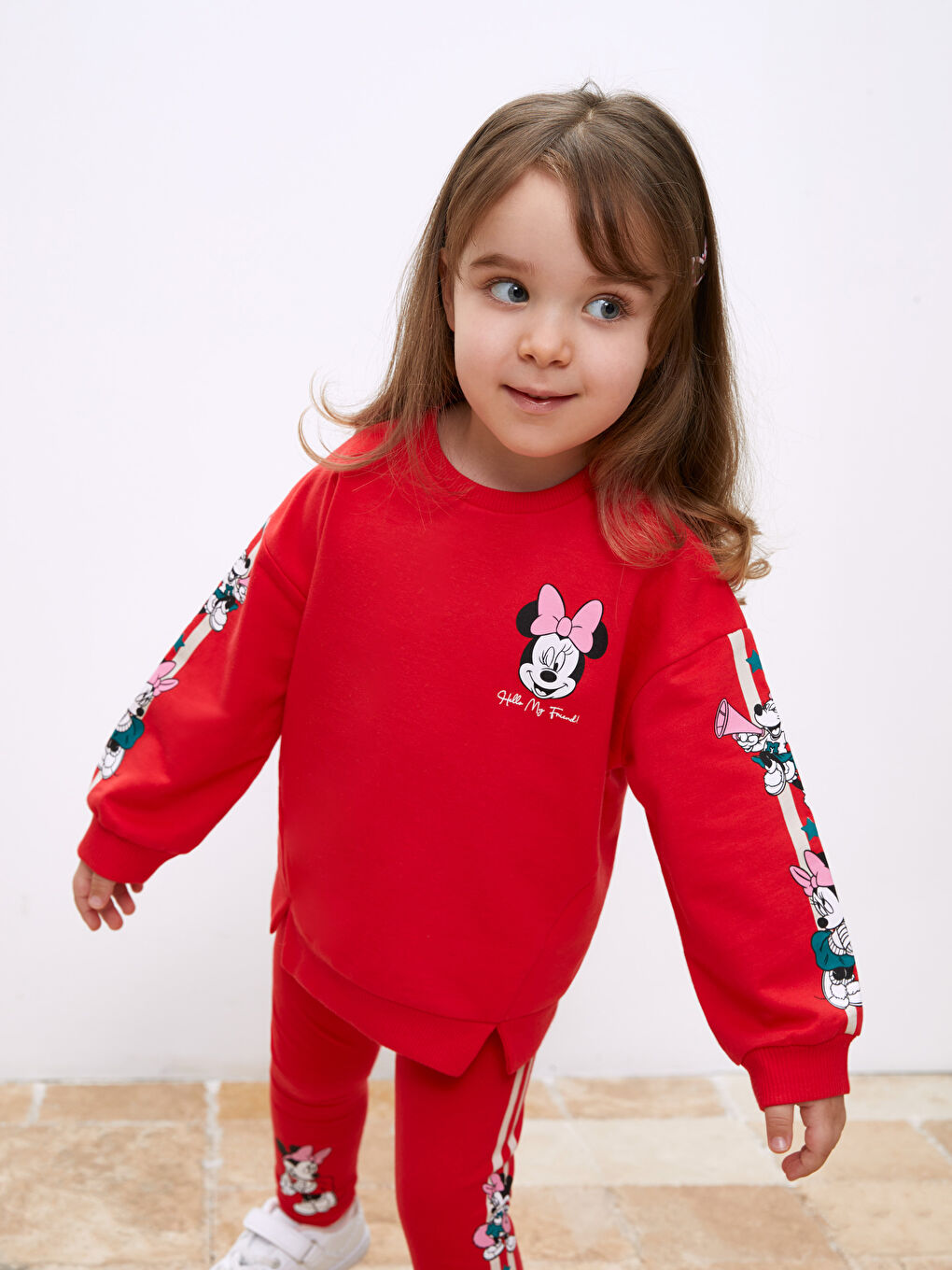 LCW baby Crew Neck Long Sleeve Minnie Mouse Printed Baby