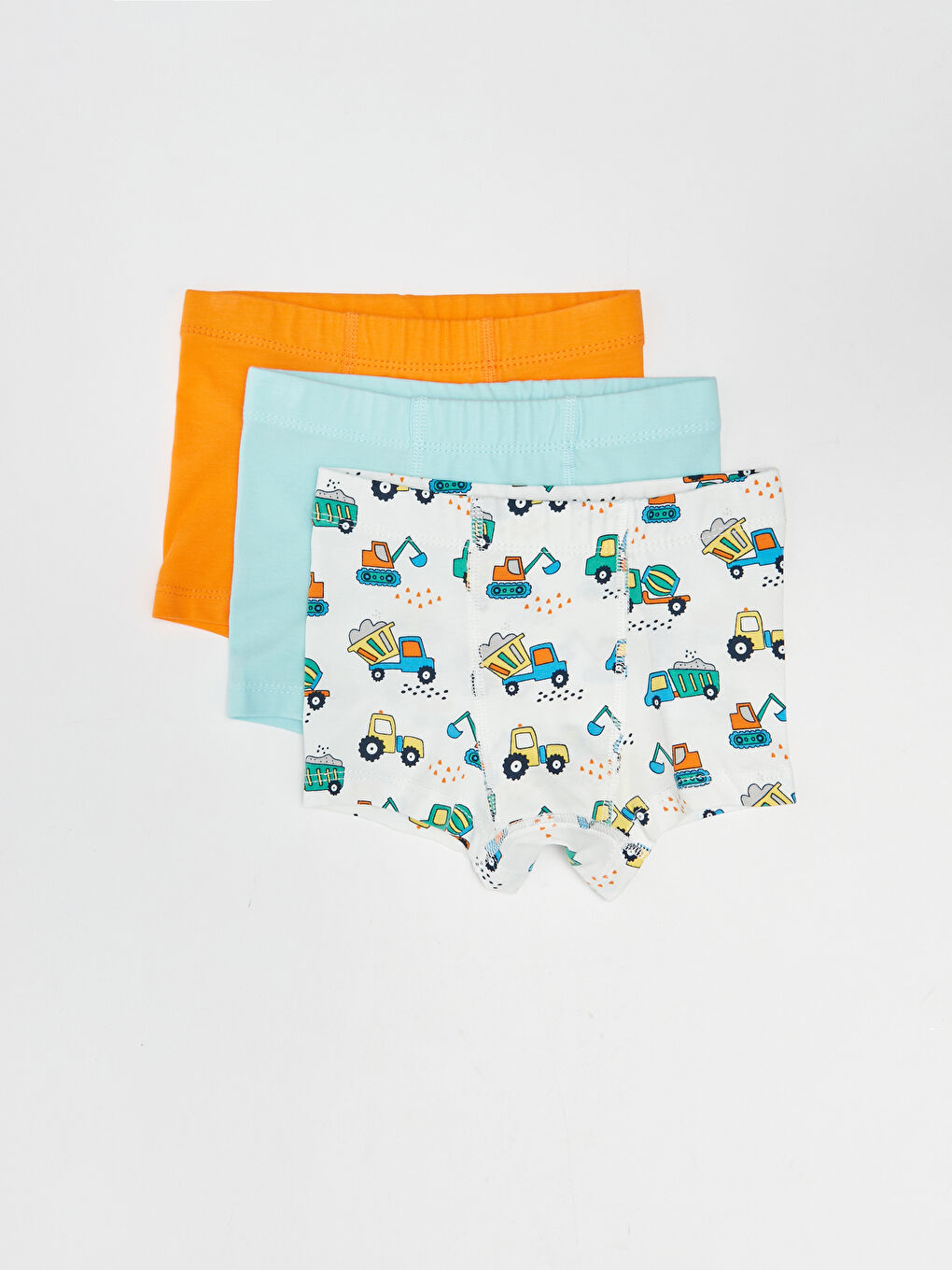 Ekru Esnek Kumaştan Erkek Bebek Boxer 3'lü