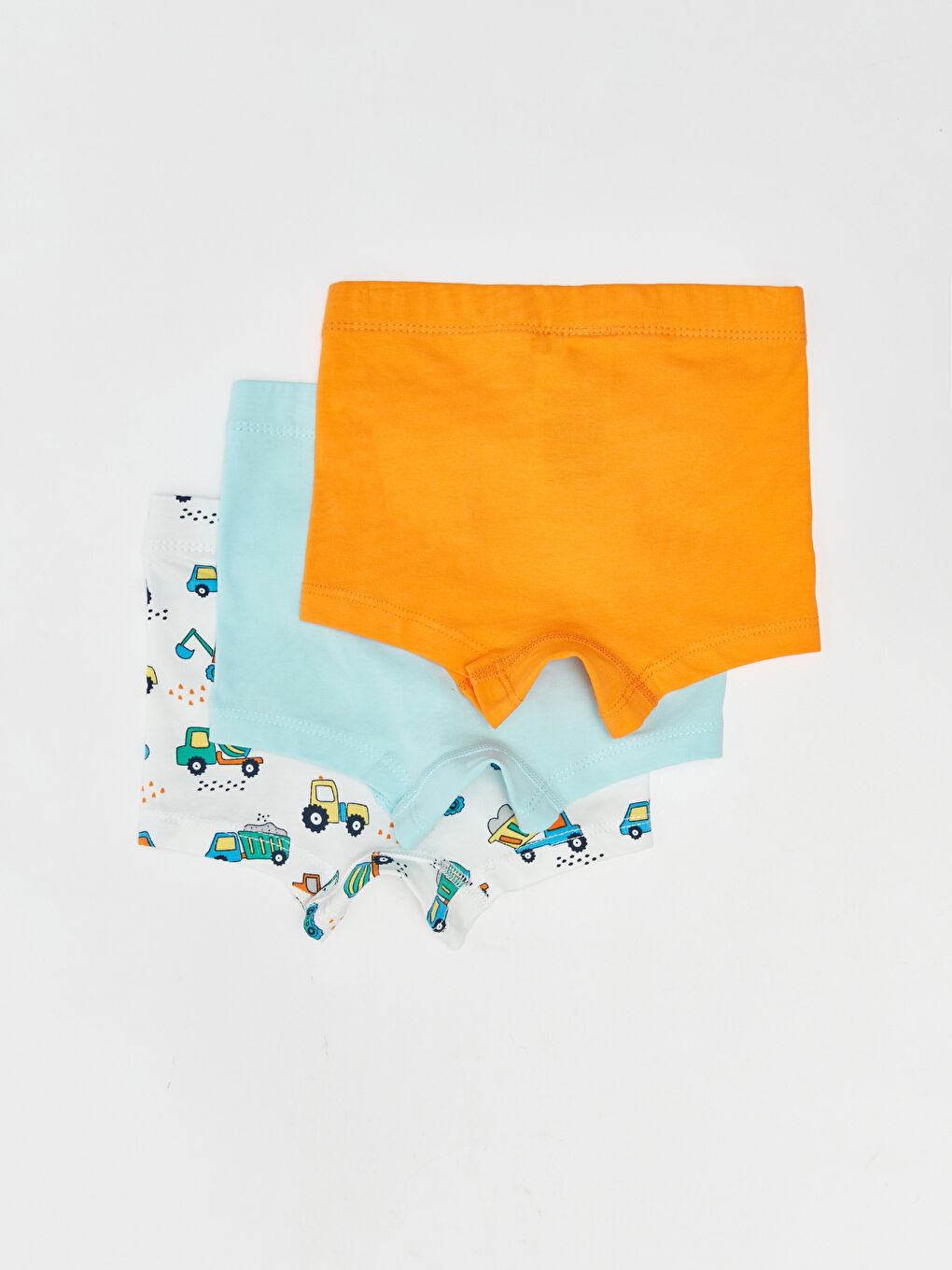 Ekru Esnek Kumaştan Erkek Bebek Boxer 3'lü-1