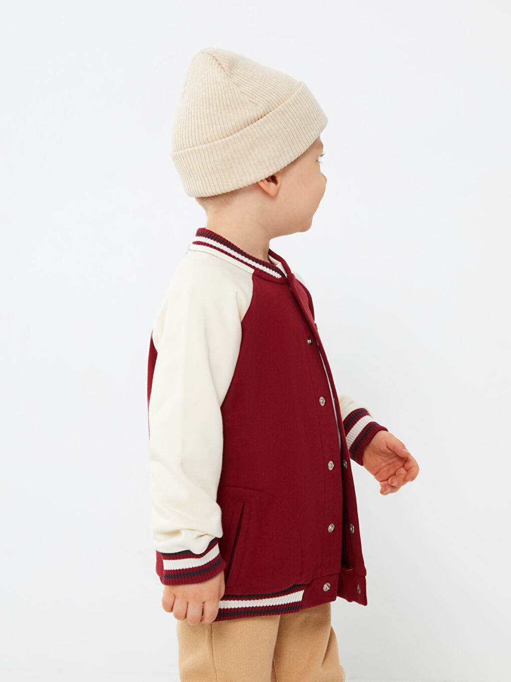 Колледж жағалы ұзын жеңді ұл балаға арналған бомбер пиджак-2