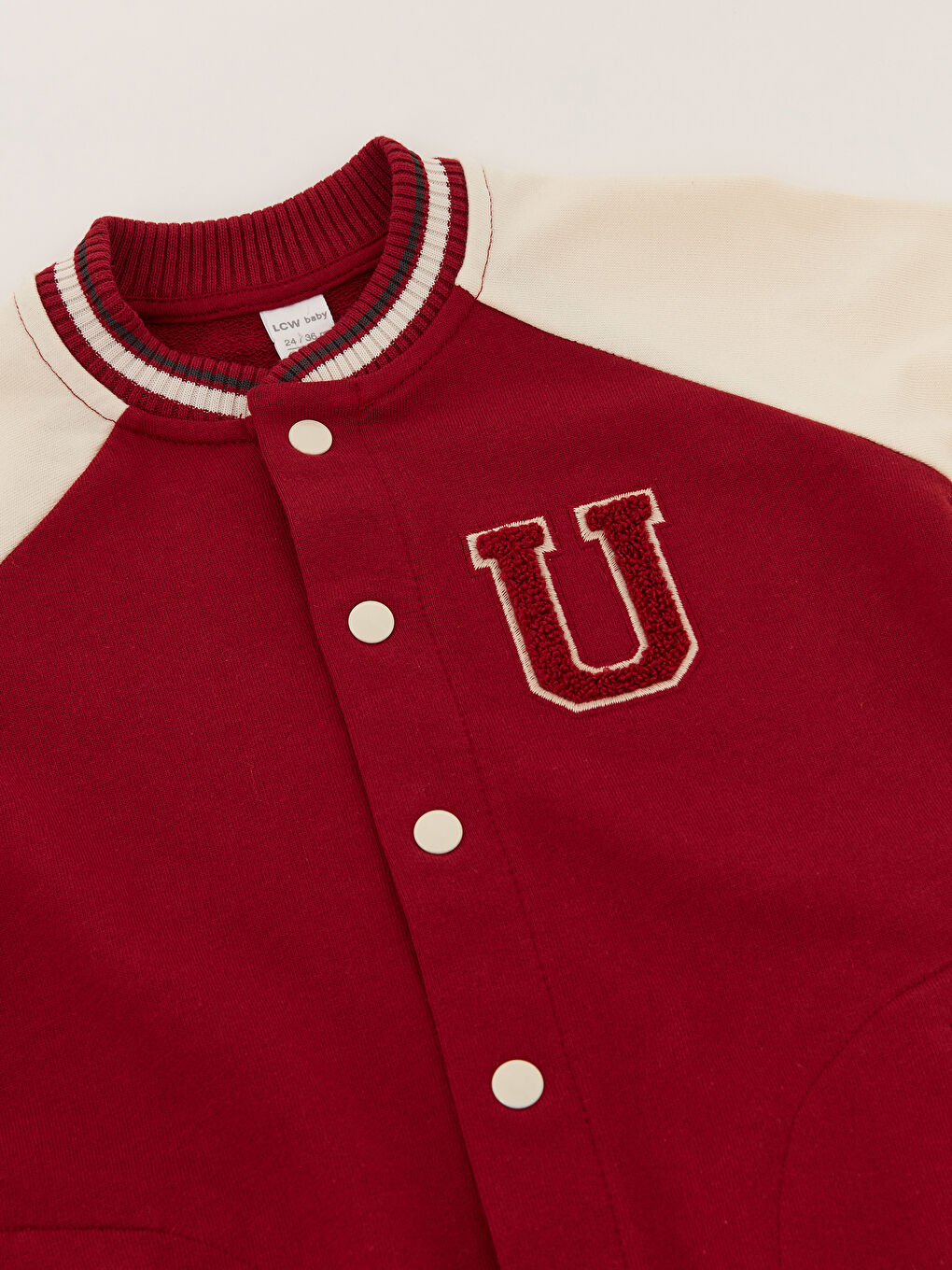 Колледж жағалы ұзын жеңді ұл балаға арналған бомбер пиджак-4