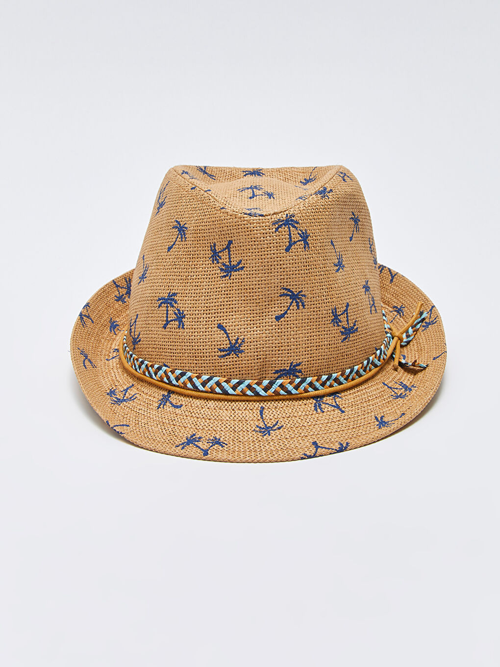 Printed Straw Boy Fedora Hat -S3BO69Z4-P37