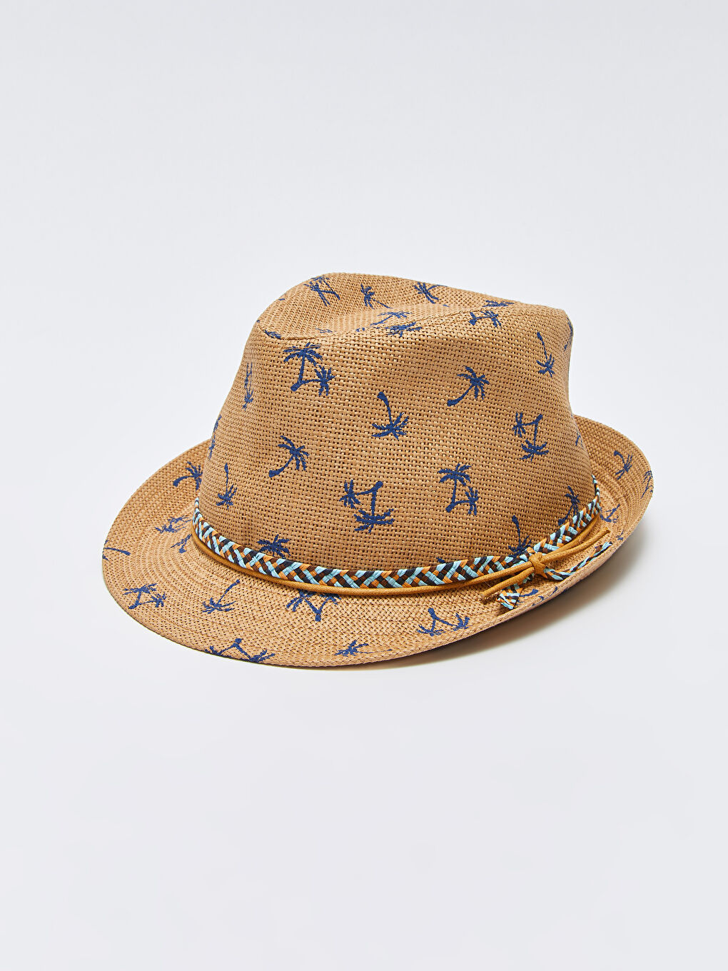Printed Straw Boy Fedora Hat -S3BO69Z4-P37