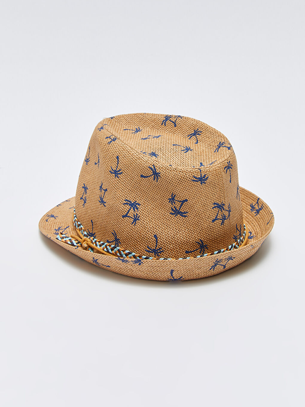 Printed Straw Boy Fedora Hat -S3BO69Z4-P37