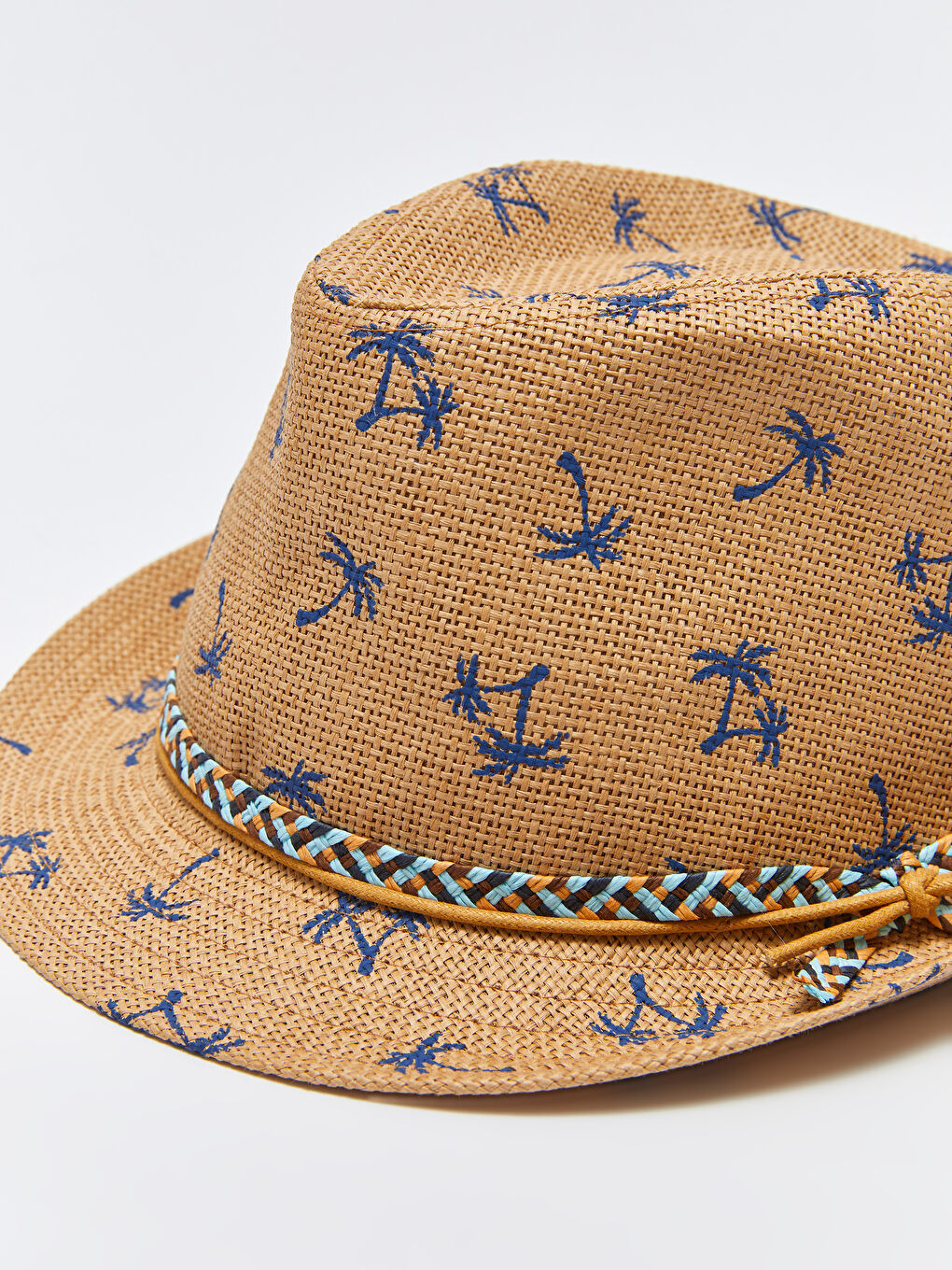 Printed Straw Boy Fedora Hat -S3BO69Z4-P37