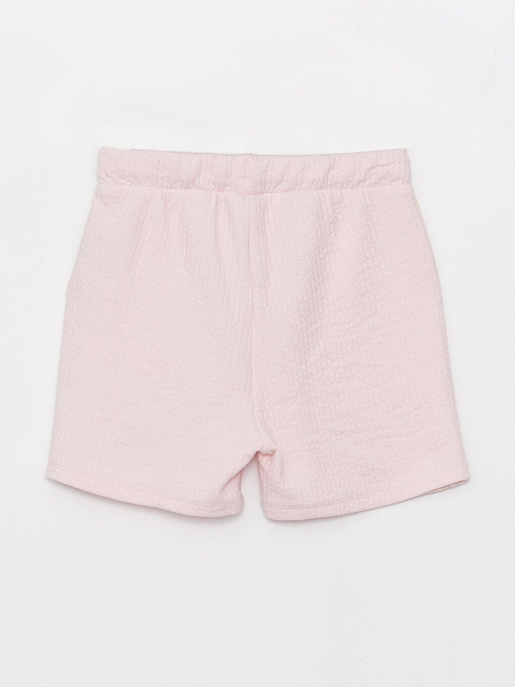 Pembe Beli Lastikli Kız Çocuk Şort-1