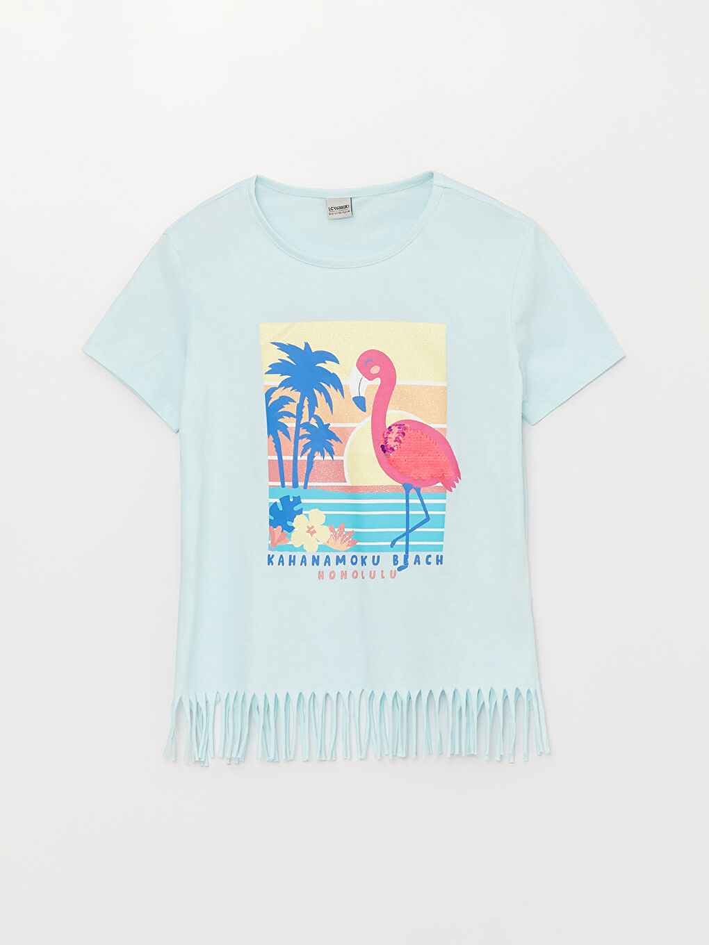 T-shirt à Manches Courtes Imprimé Col Rond pour Filles et Collants-1