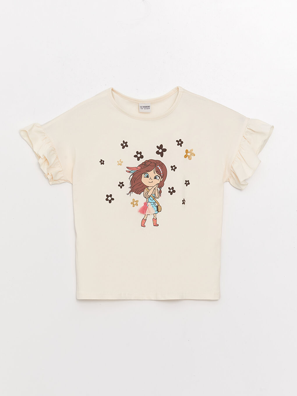 T-shirt et Short pour Filles à Manches Courtes Imprimé Col Rond-1