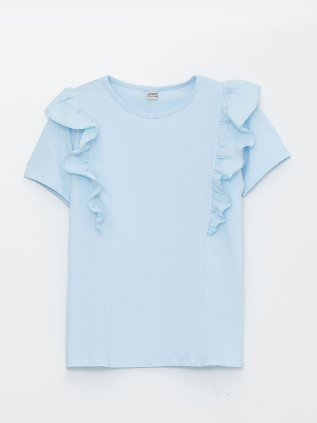 Crew Neck Short Sleeve Girls T-Shirt and Trousers-1