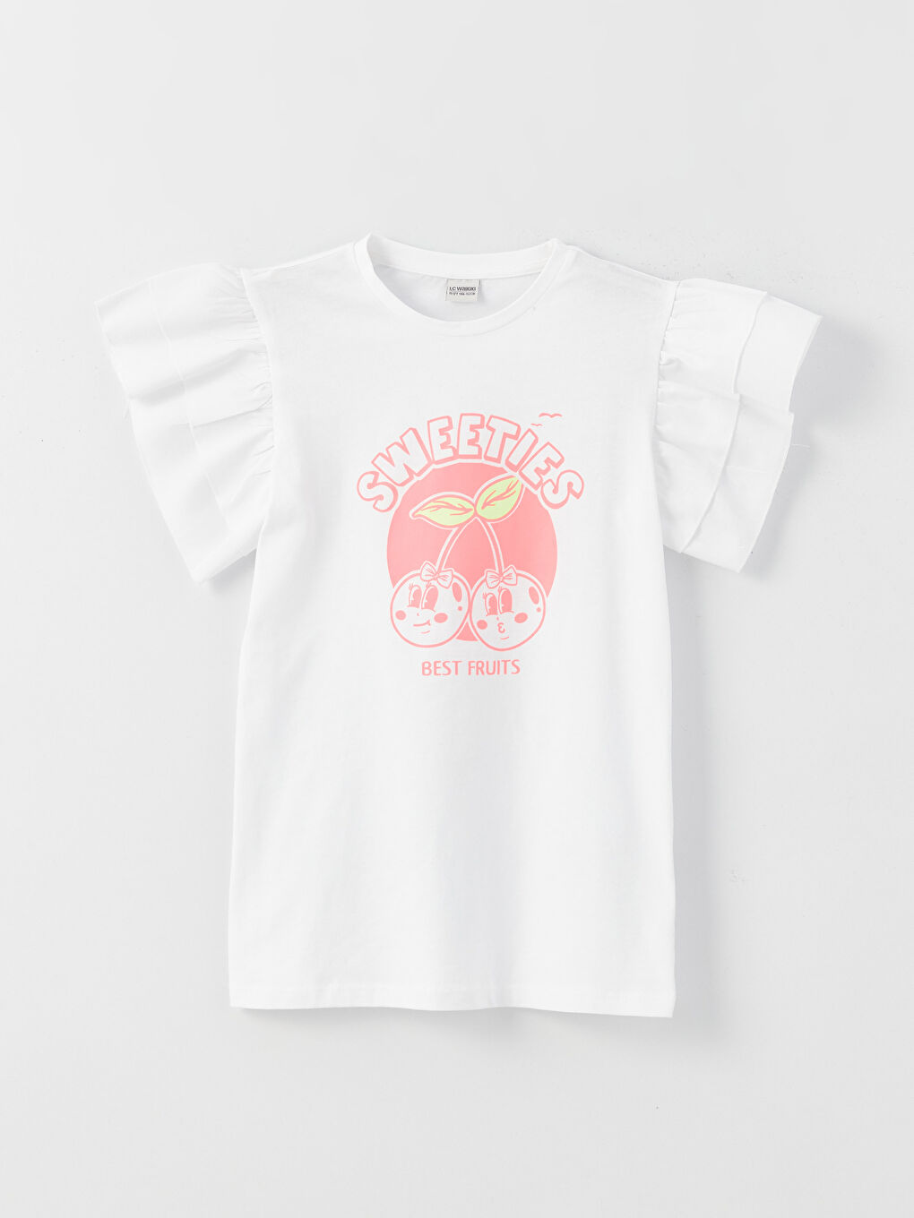 Crew Neck Printed Girls' T-Shirt and Shorts -S3BO80Z4-R9K