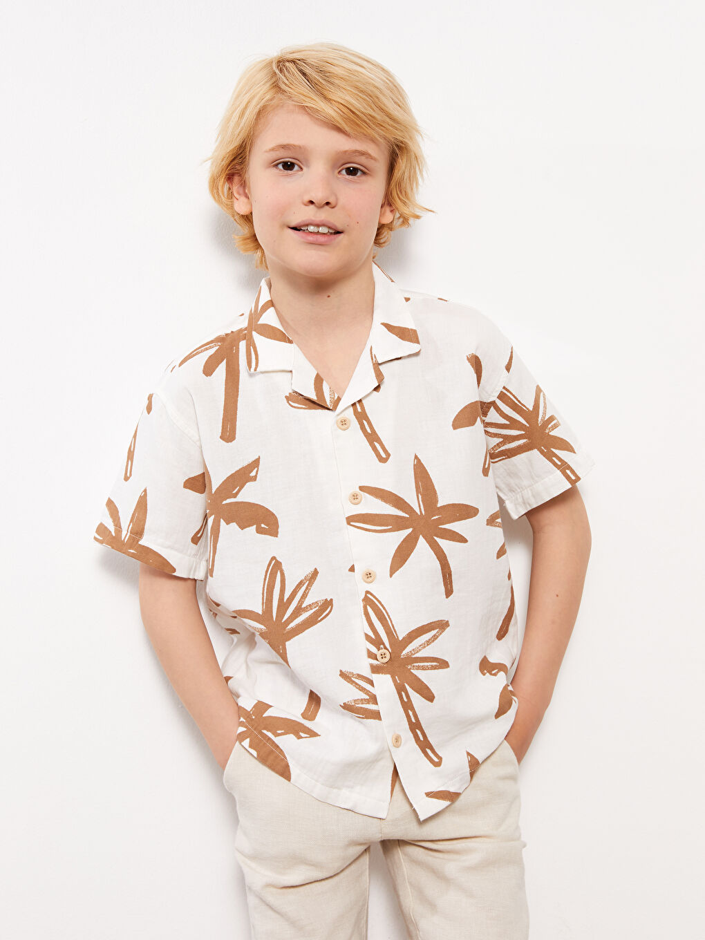 Comfortable Fit Muslin Boy Shirt -S3BO98Z4-FWC