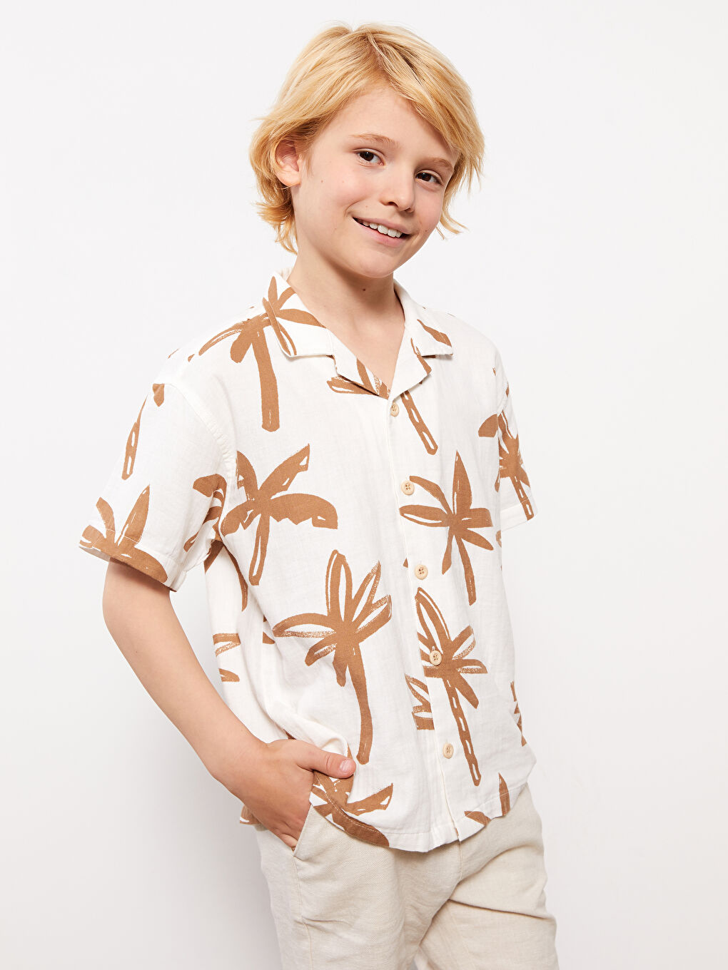 Comfortable Fit Muslin Boy Shirt -S3BO98Z4-FWC