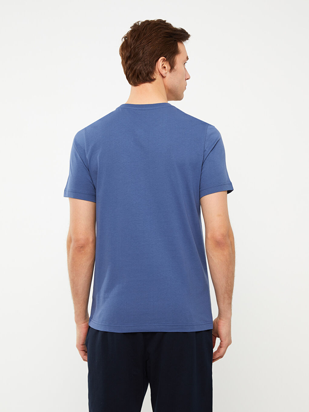 Crew Neck Short Sleeve Printed Combed Cotton Men's T-shirt-4