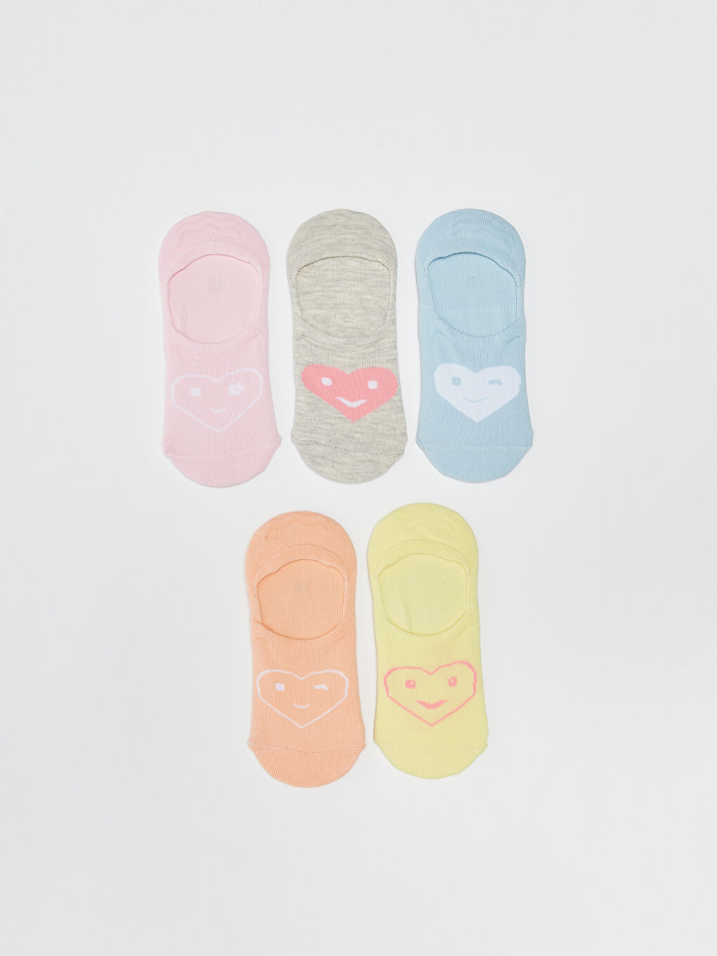 جوارب غير مرئية منقوشة للبنات - عبوة من ٥ قطع