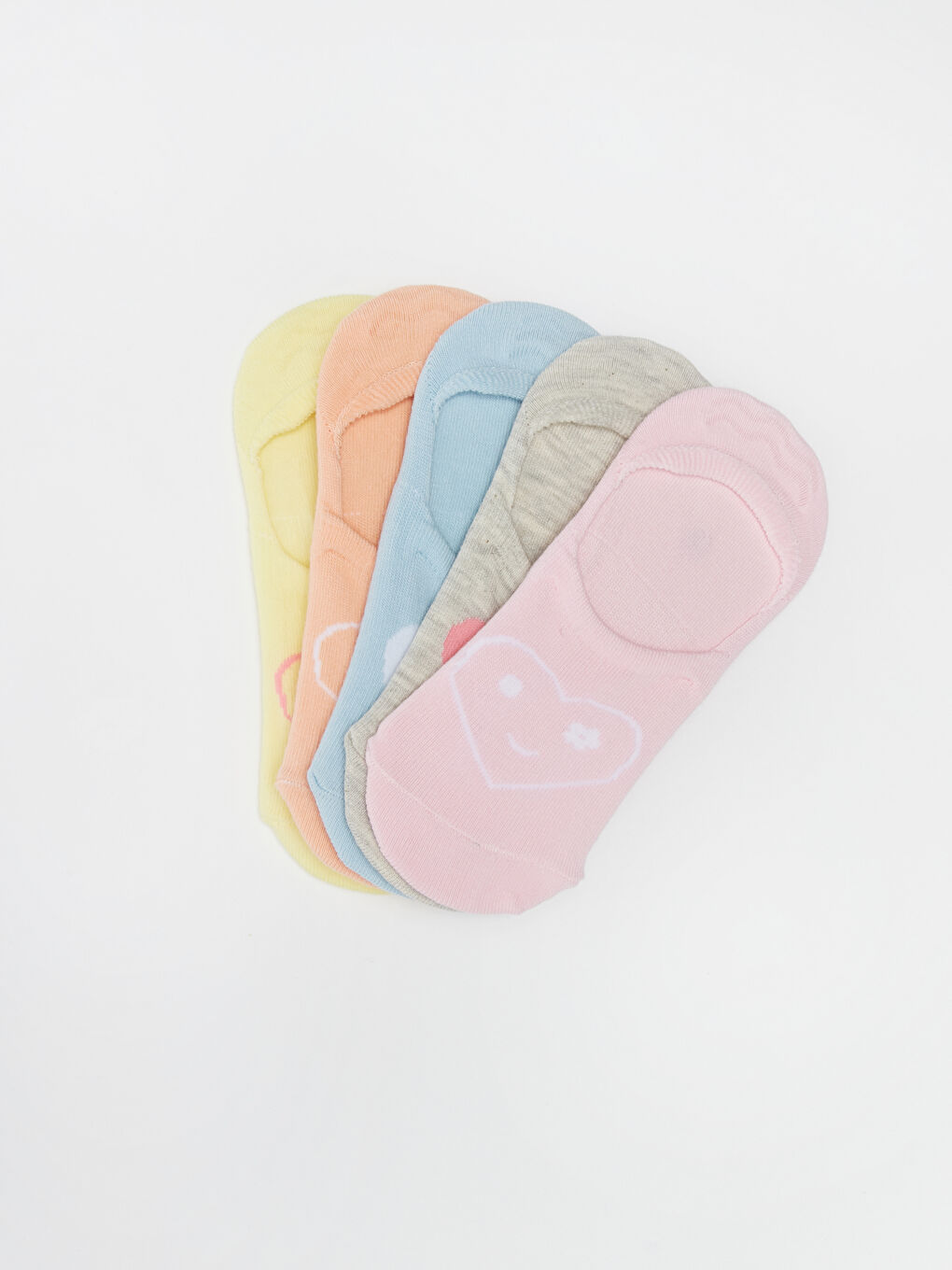 جوارب غير مرئية منقوشة للبنات - عبوة من ٥ قطع-1