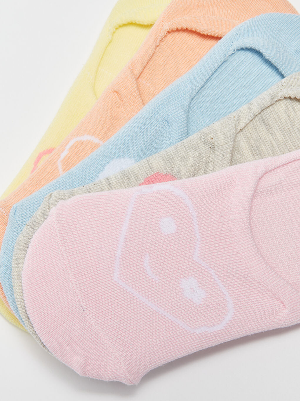 جوارب غير مرئية منقوشة للبنات - عبوة من ٥ قطع-2