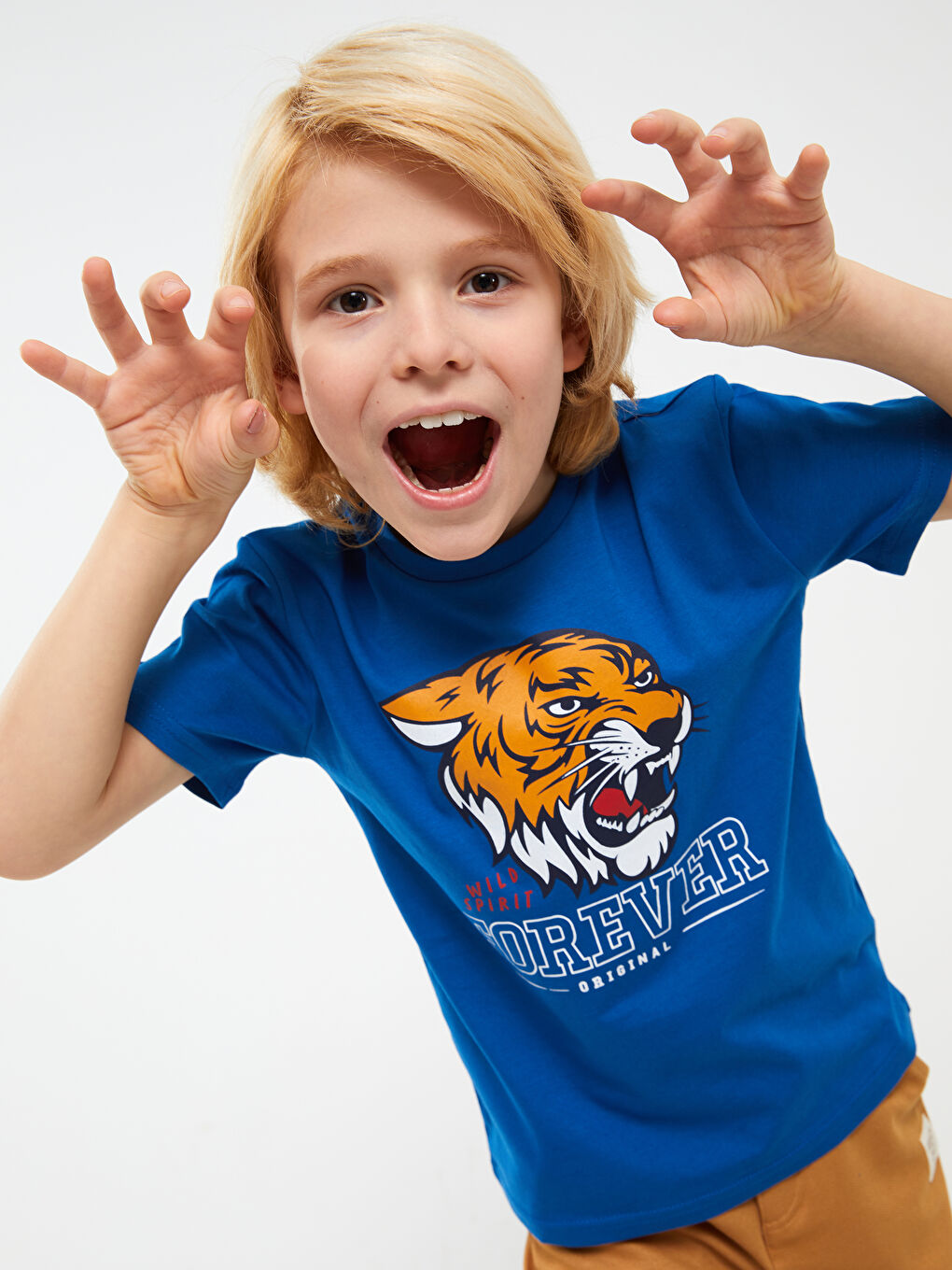 Crew Neck Printed Short Sleeve Boys' T-Shirt