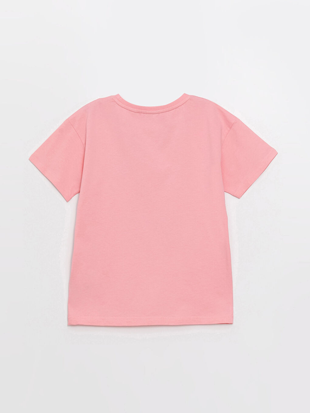 Pembe Rahat Kalıp Bisiklet Yaka Baskılı Erkek Çocuk Tişört-1