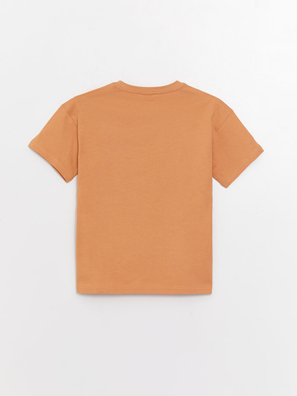 Turuncu Oversize Bisiklet Yaka Erkek Çocuk Tişört-1