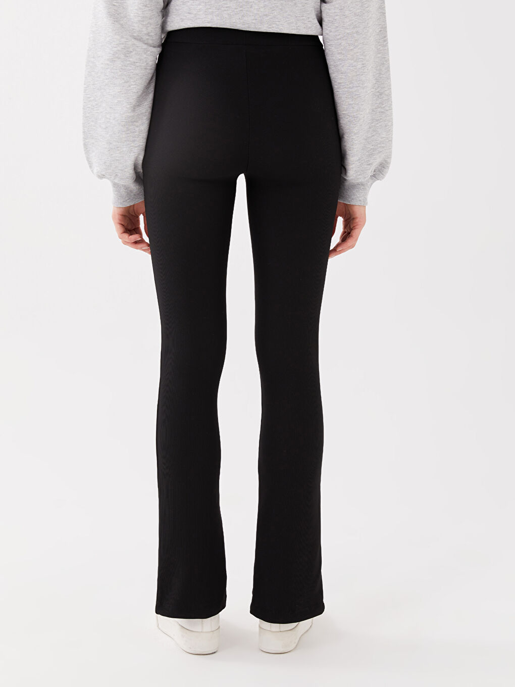 LCW Vision Women's Trousers with Elastic Waist and Flared Leg -S3BQ66Z8-RQN