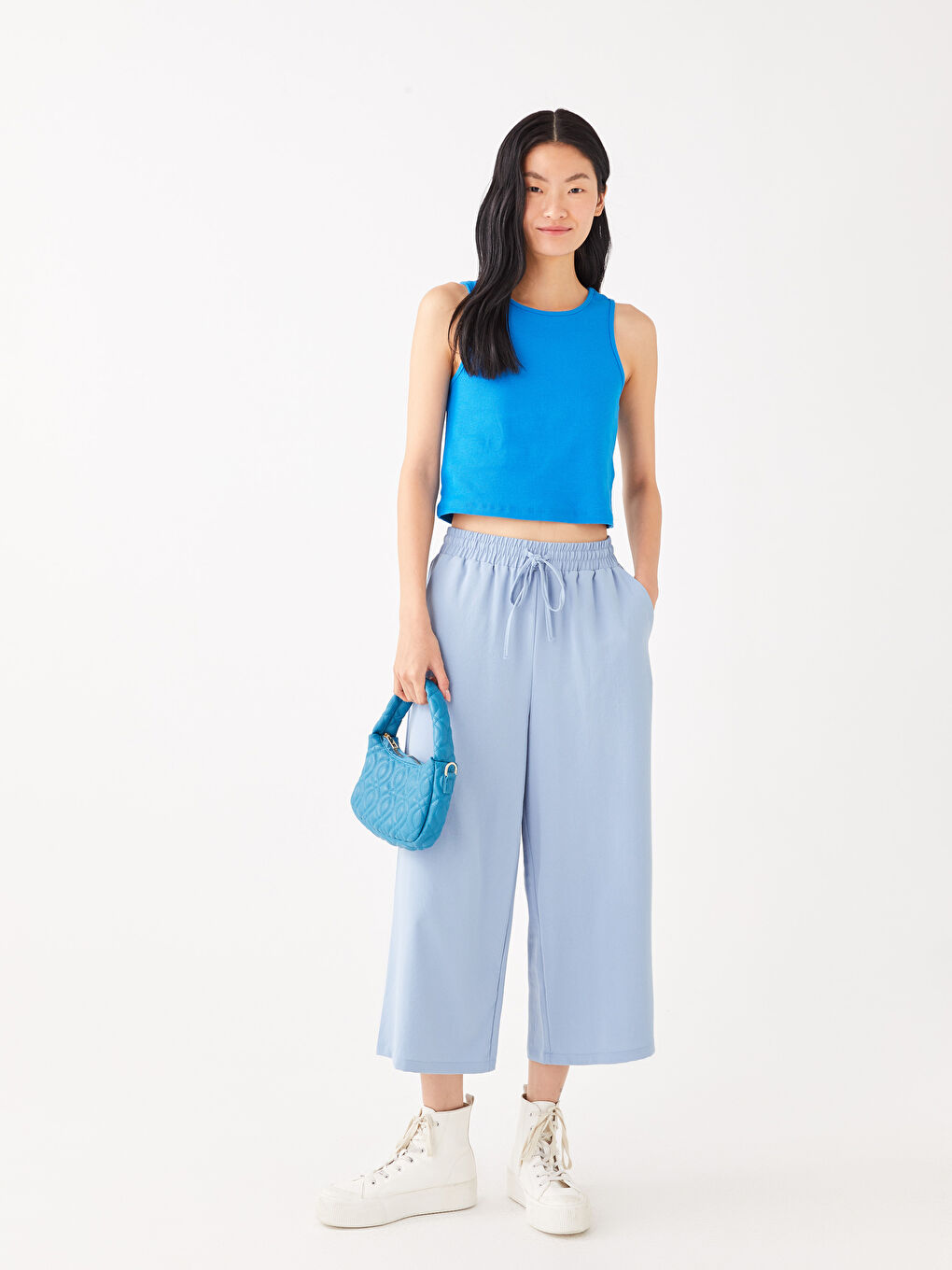 Women Flat Capri With Elastic Waist -S3BQ70Z8-QZA