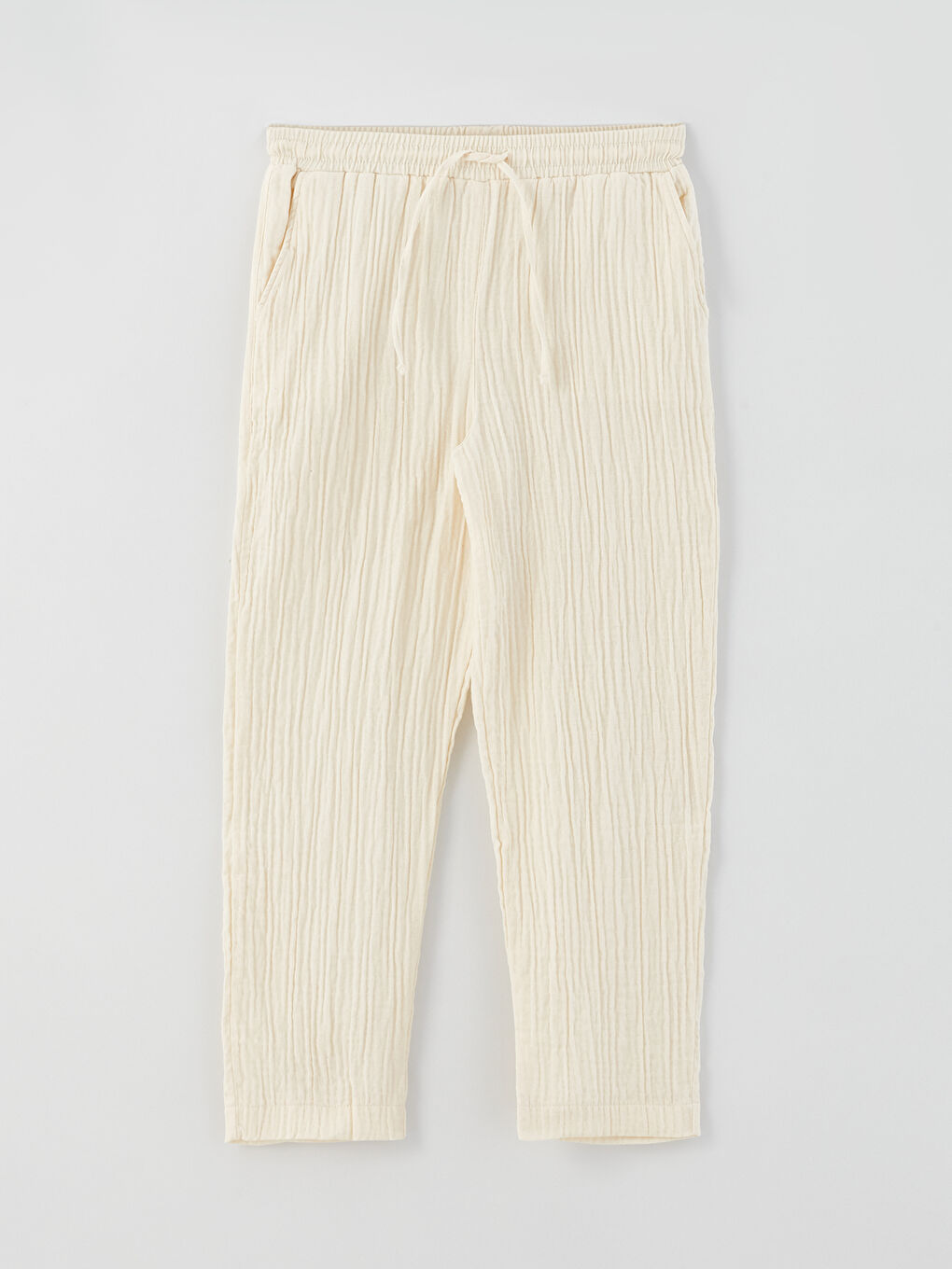 LCW Vision Elasticated Waist Plain Muslin Women's Trousers -S3BQ71Z8-FF7