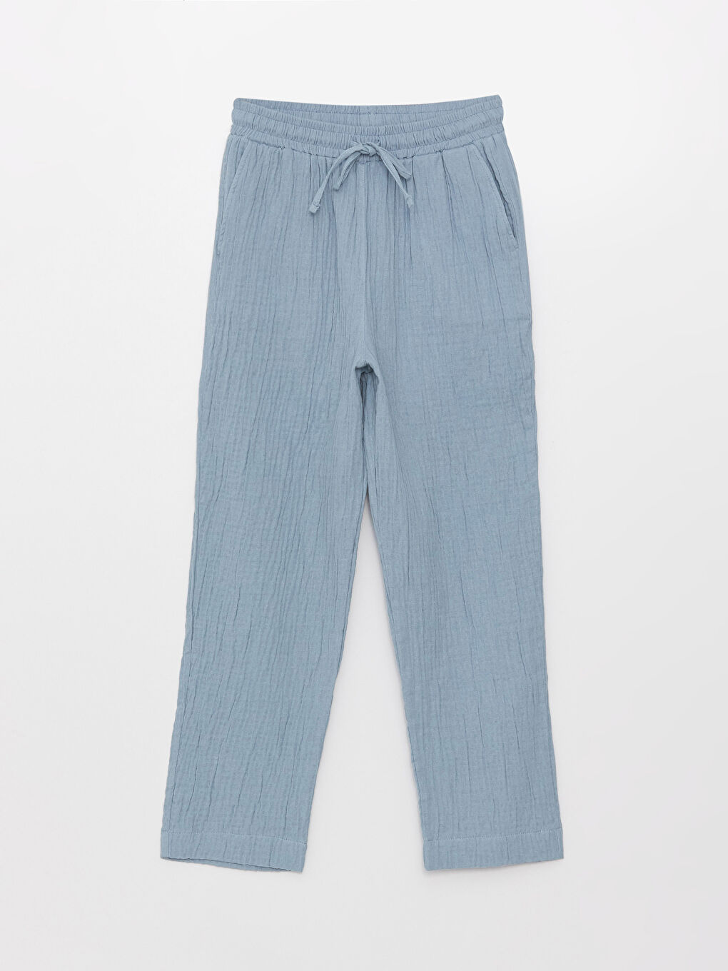 بنطلون شاش سادة بخصر مرن للسيدات-5