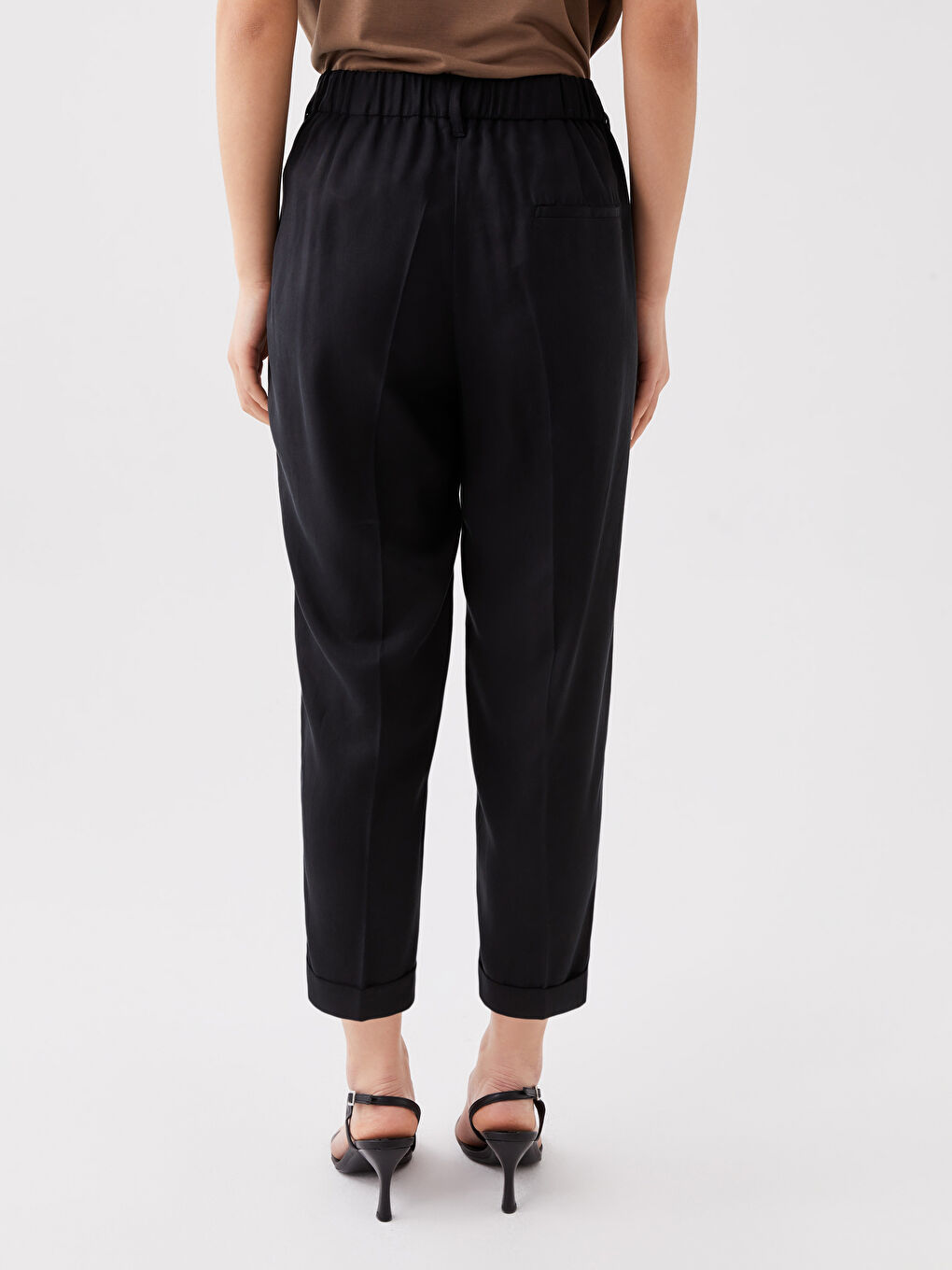 LC Waikiki Elastic Waist Comfortable Fit Women's Carrot Trousers -S3BQ87Z8-CVL