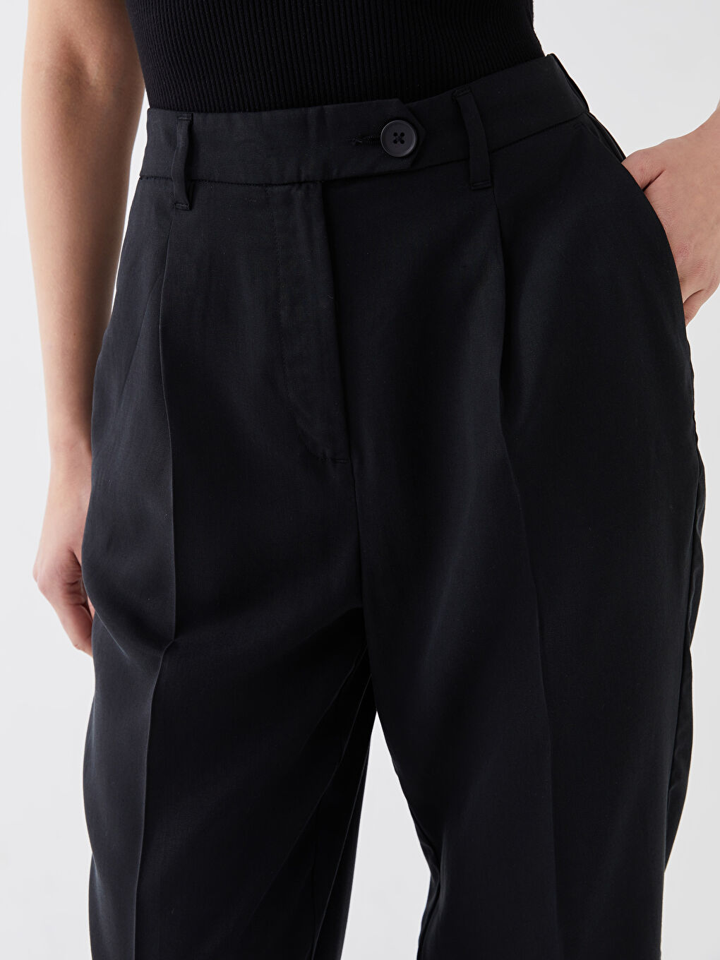 LC Waikiki Elastic Waist Comfortable Fit Women's Carrot Trousers -S3BQ87Z8-CVL