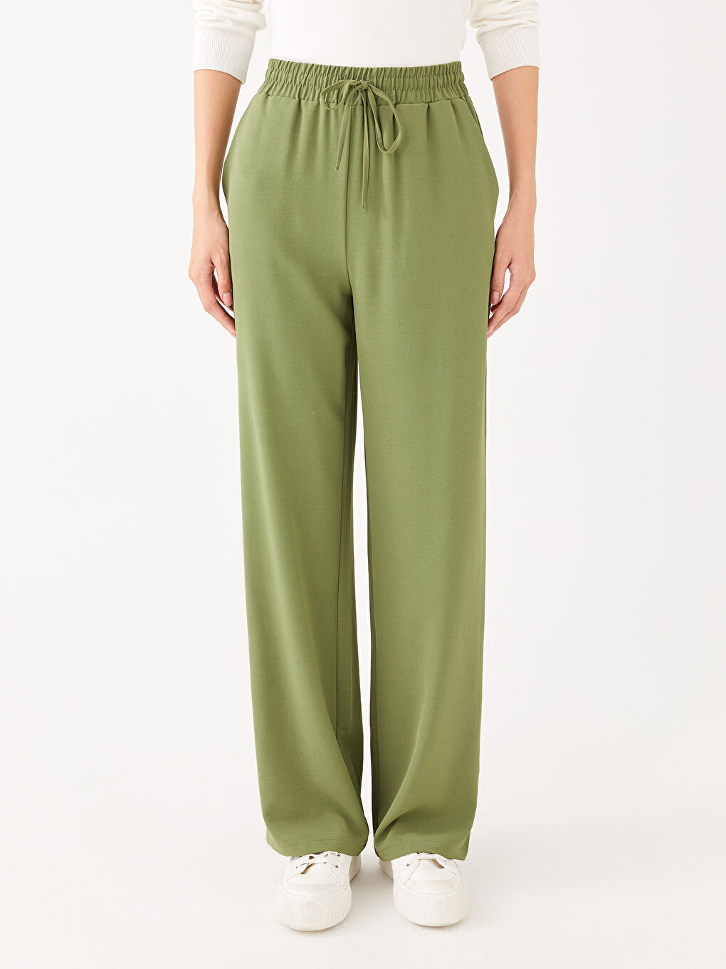 LCW Vision Women's Elastic Waist Relaxed Fit Regular Trousers -S3BQ88Z8-H8M