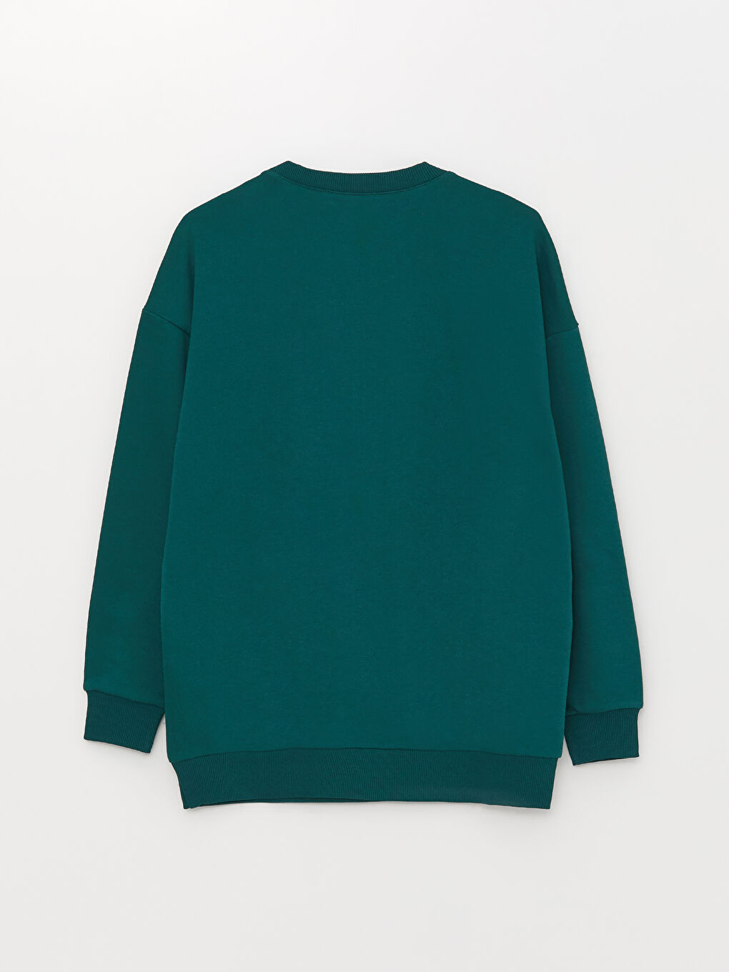 Yeşil Kadın Bisiklet Yaka Baskılı Oversize Sweatshirt-6