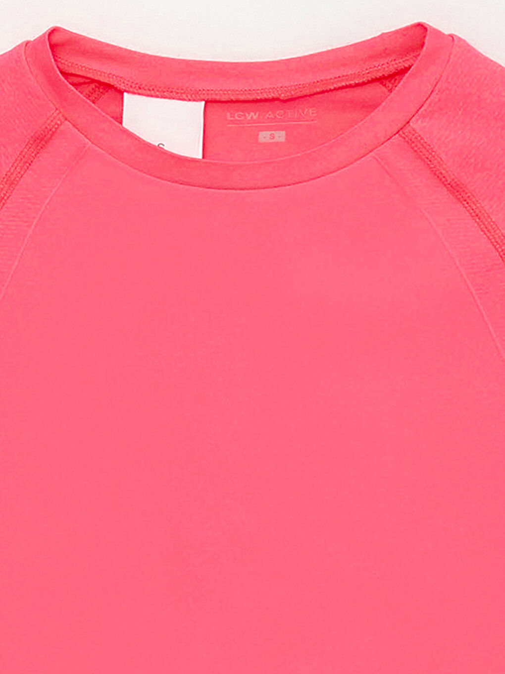 Pembe Bisiklet Yaka Düz Kısa Kollu Seamless Kadın Spor Tişört-9