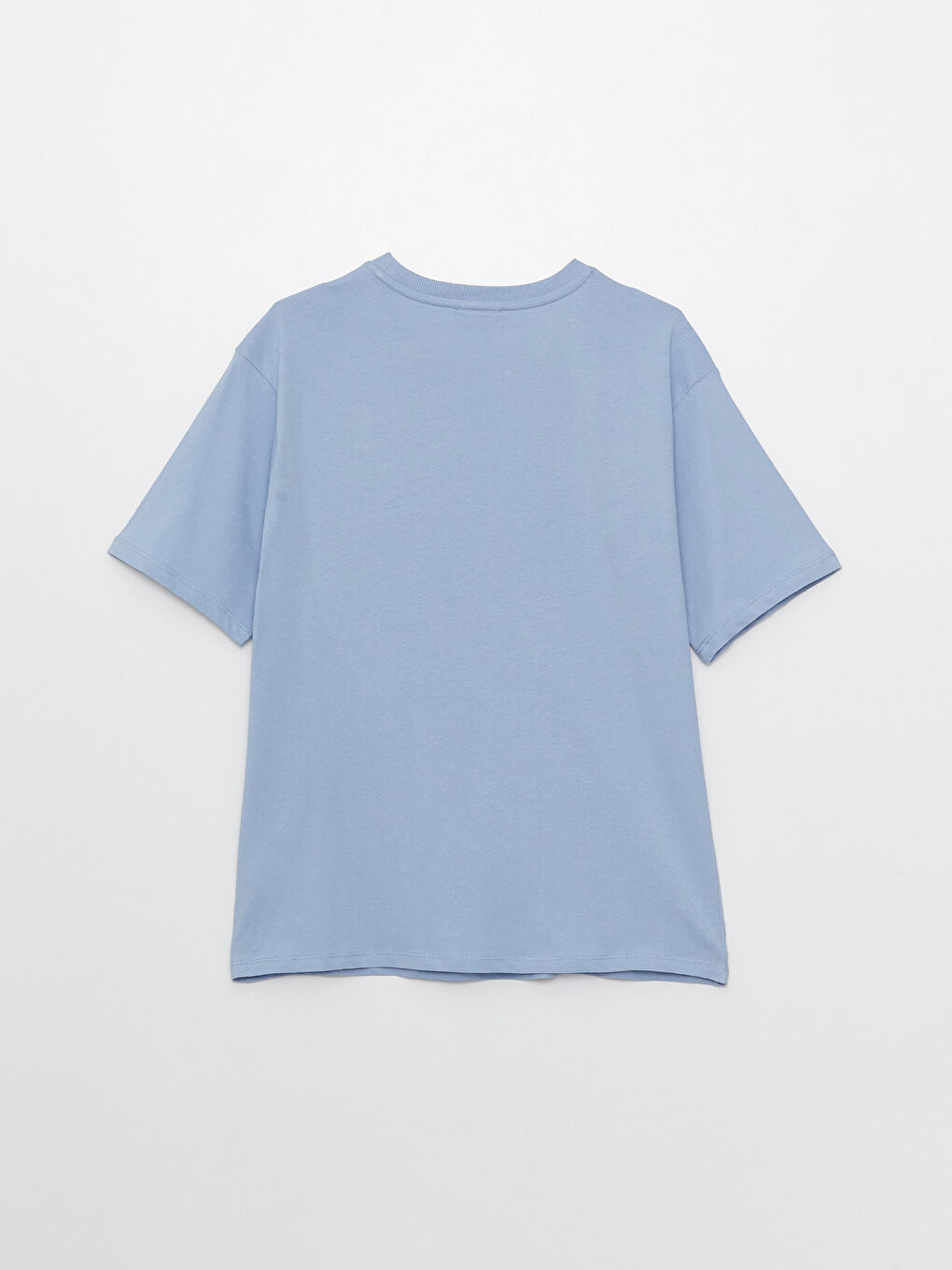 Mavi Bisiklet Yaka Baskılı Kısa Kollu Kadın Tişört-6