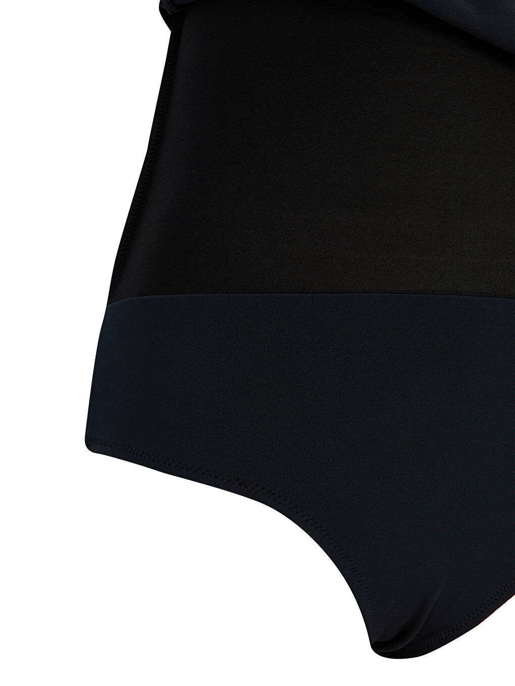 Bej U Yaka Dikişli Pedli Desenli Kadın Etekli Mayo-2