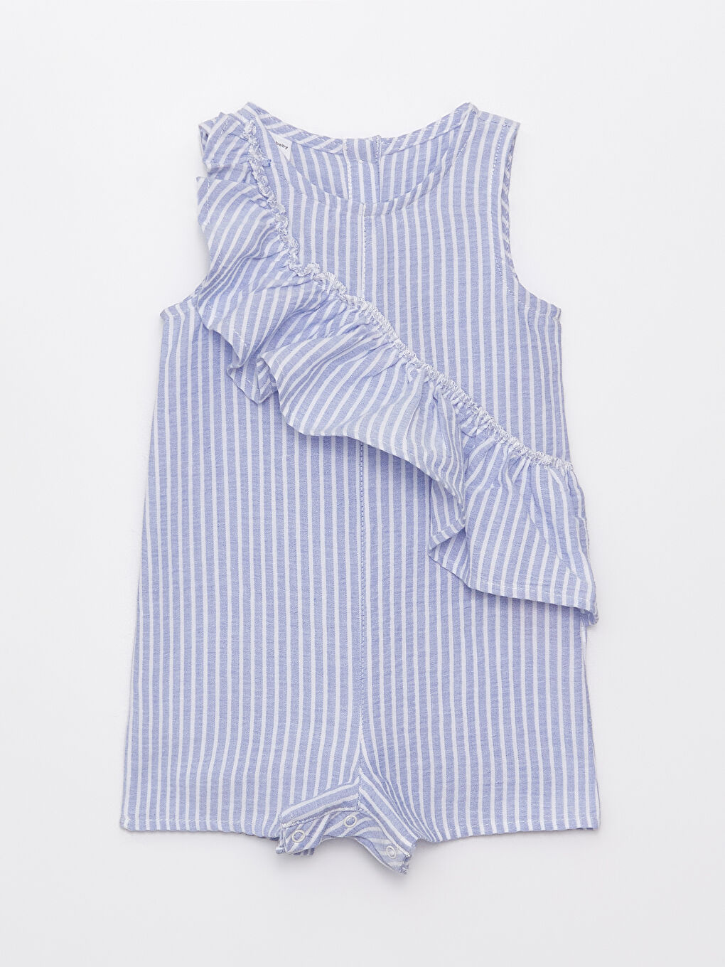 Crew Neck Striped Baby Girl Rompers