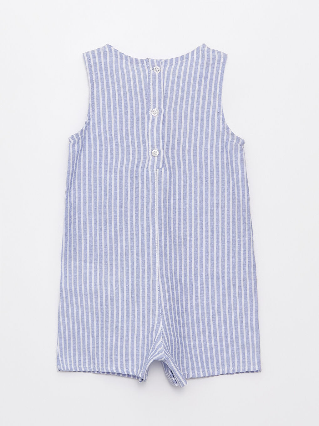 Crew Neck Striped Baby Girl Rompers-1