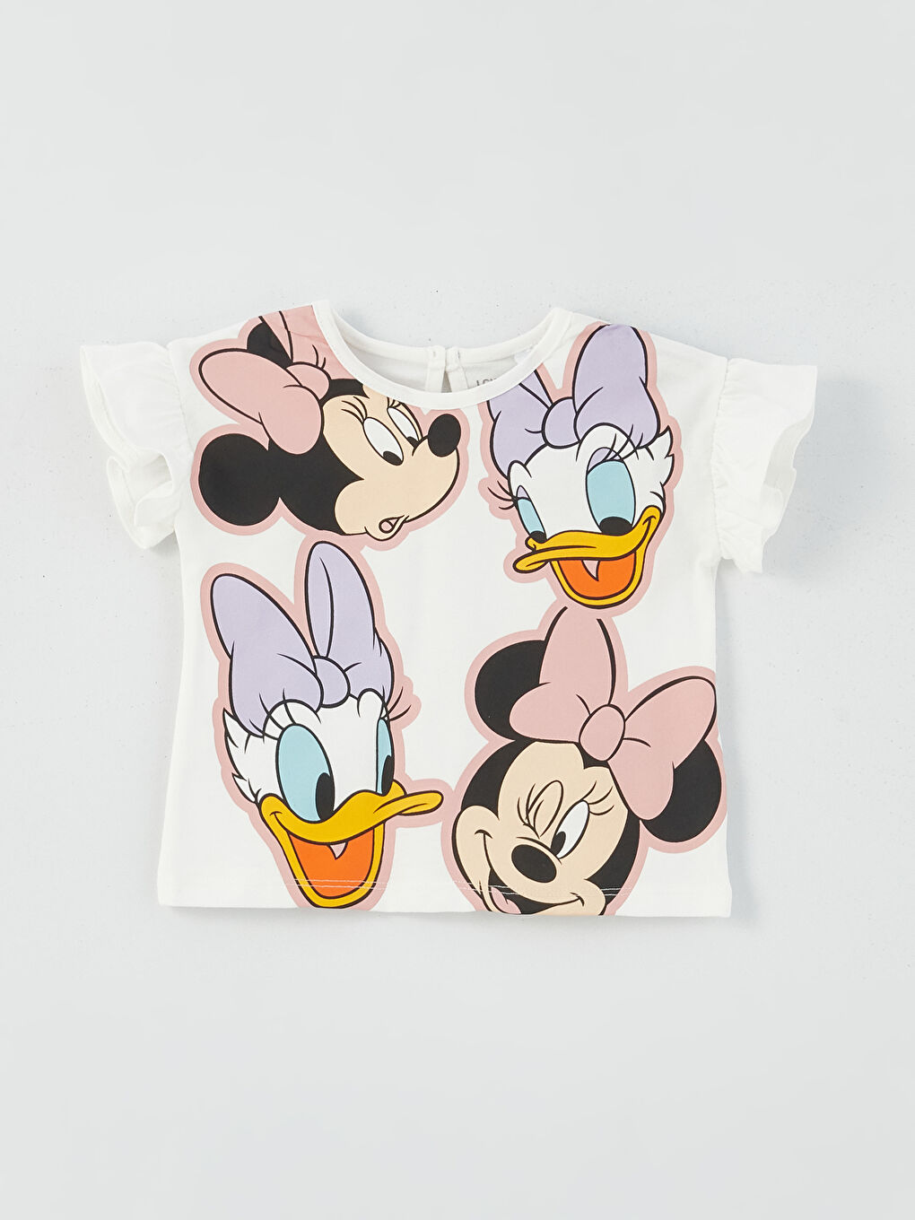 Crew Neck Short Sleeve Minnie Mouse Printed Baby Girl T-Shirt and Shorts 2-Piece Set-1