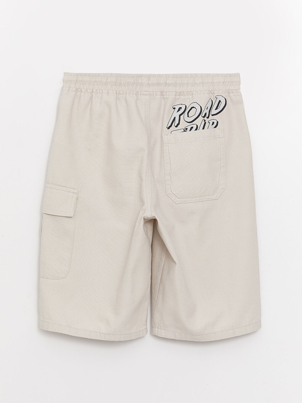 Gri Beli Lastikli Baskılı Erkek Çocuk Bermuda-1