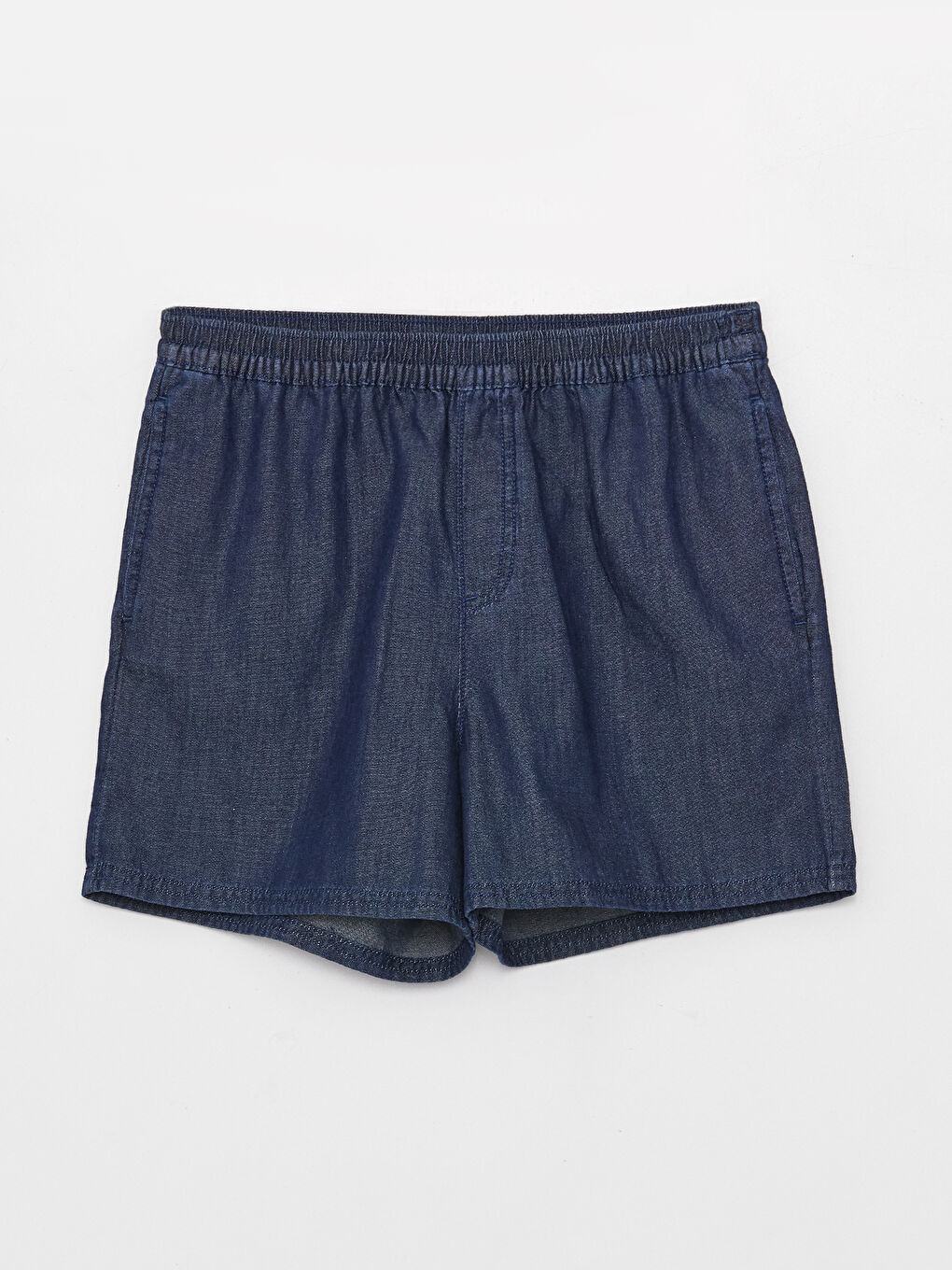 Short en jean basique fille avec taille élastiquée
