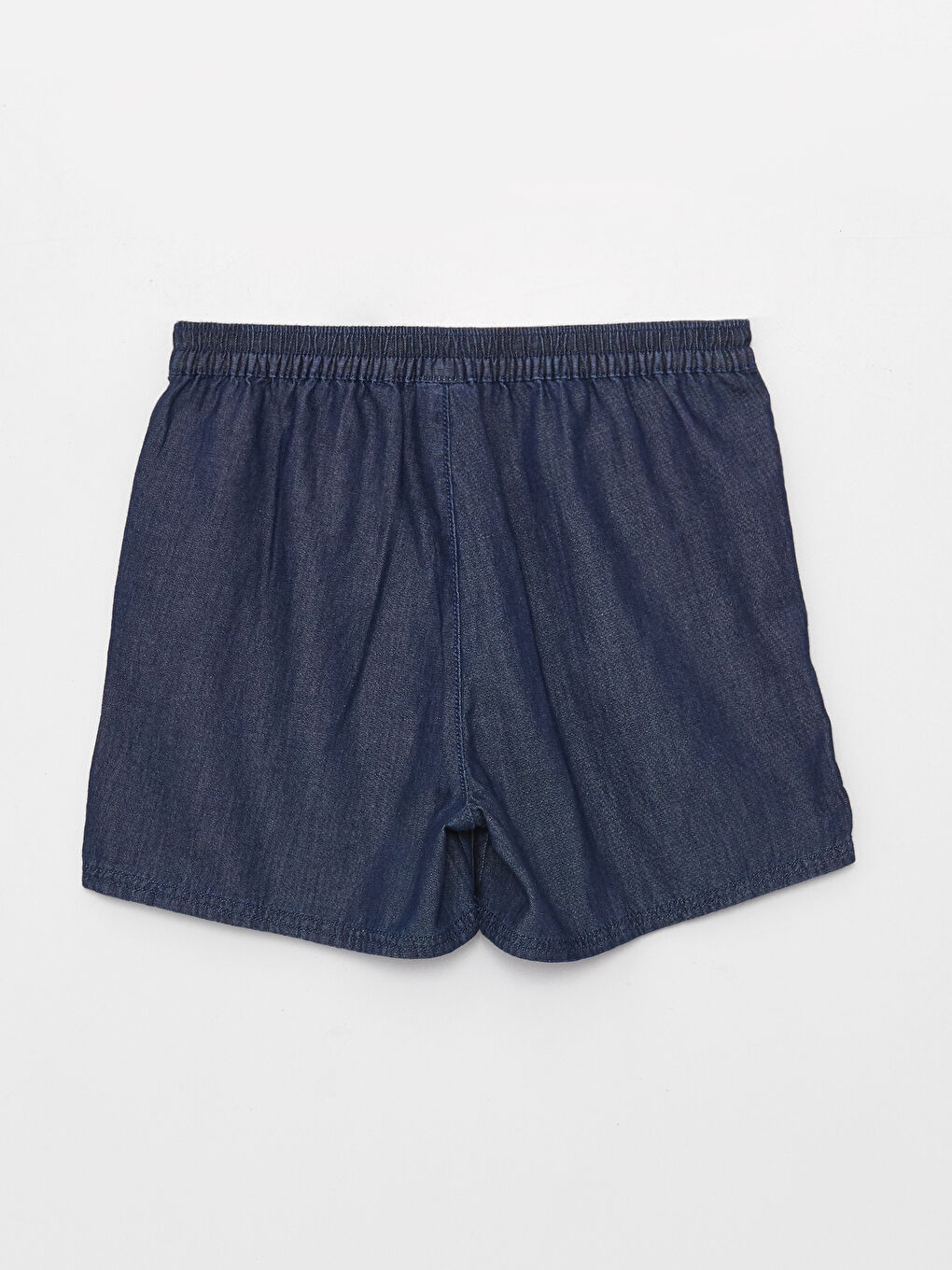 Short en jean basique fille avec taille élastiquée-1