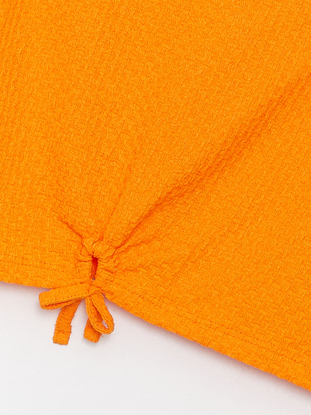 Turuncu Bisiklet Yaka Kısa Kollu Kız Çocuk Tişört-2