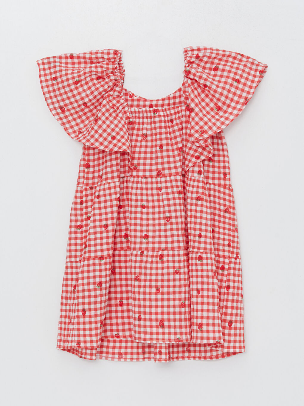 U-Neck Patterned Girl's Dress-1