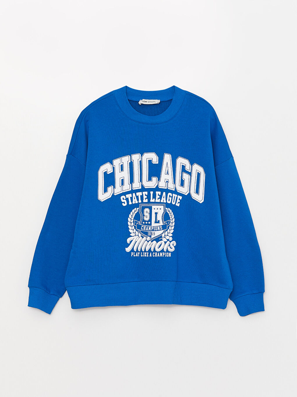 Crew Neck Printed Long Sleeve Women's Sweatshirt-5