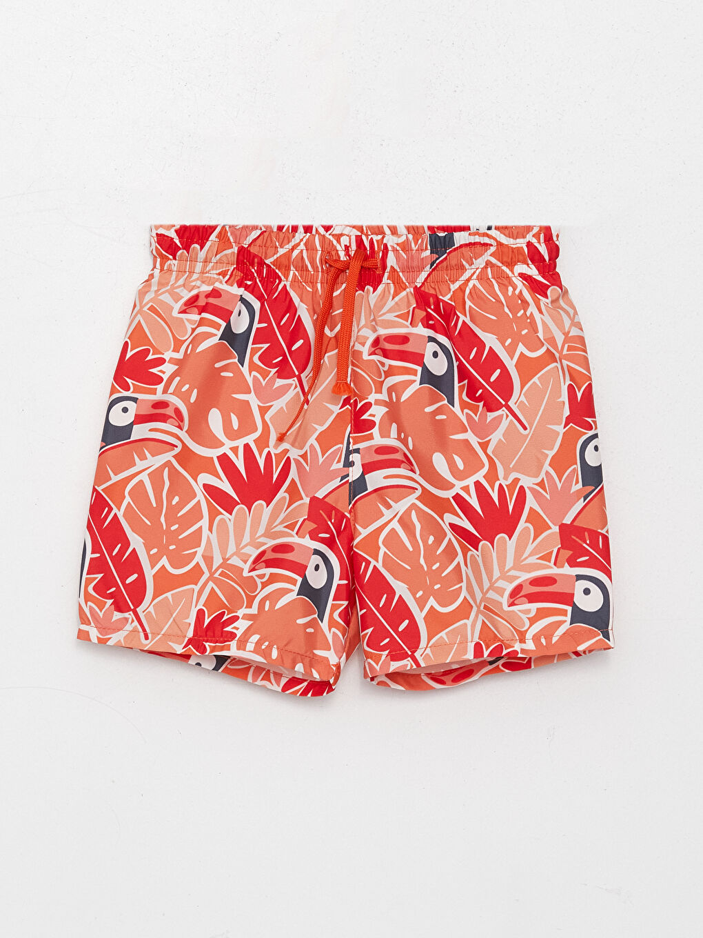 Turuncu Beli Lastikli Baskılı Erkek Bebek Deniz Şortu