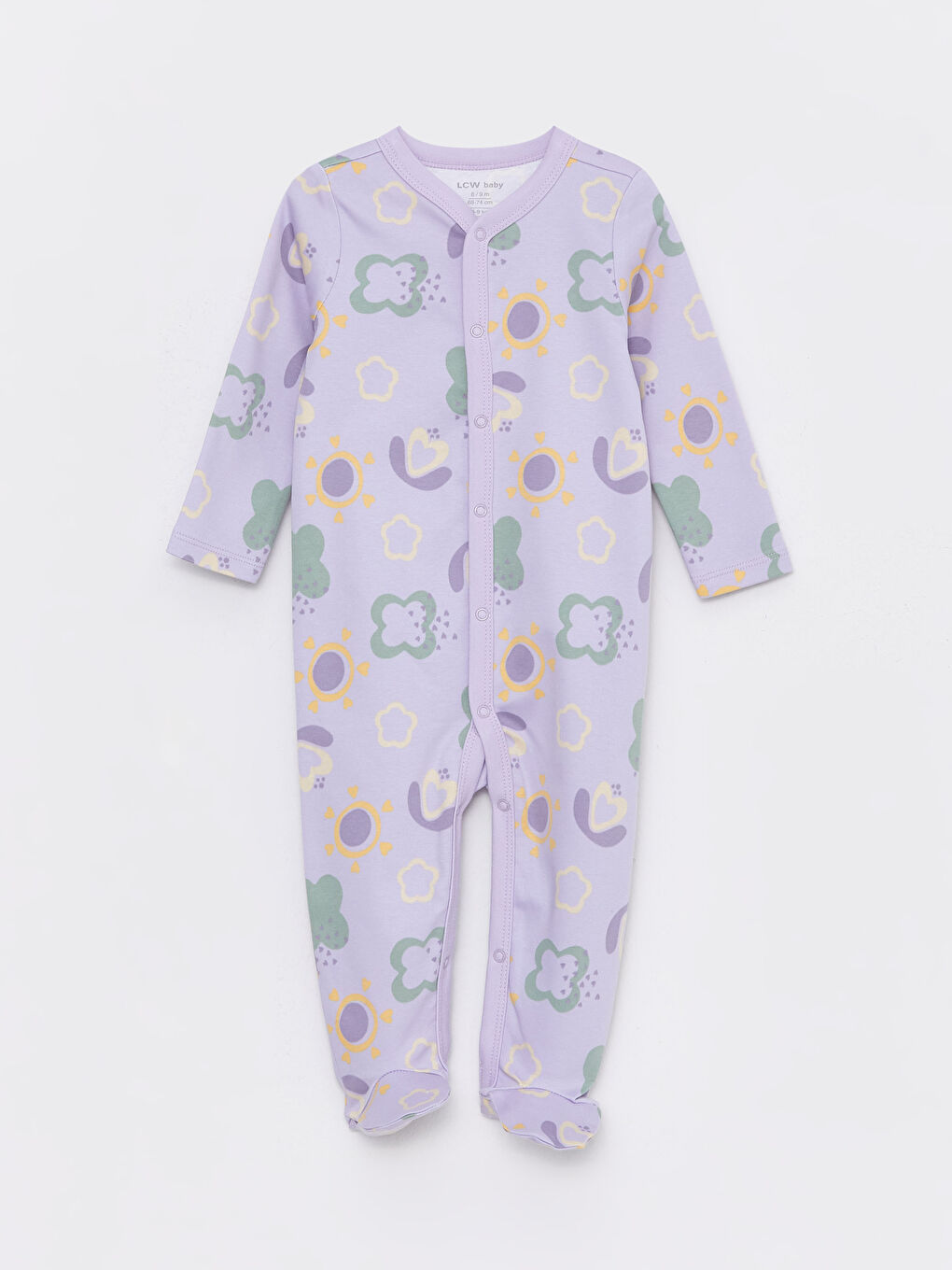 Сәби қыздарға арналған дөңгелек жағалы принтті 3 данадан тұратын жинақ-1