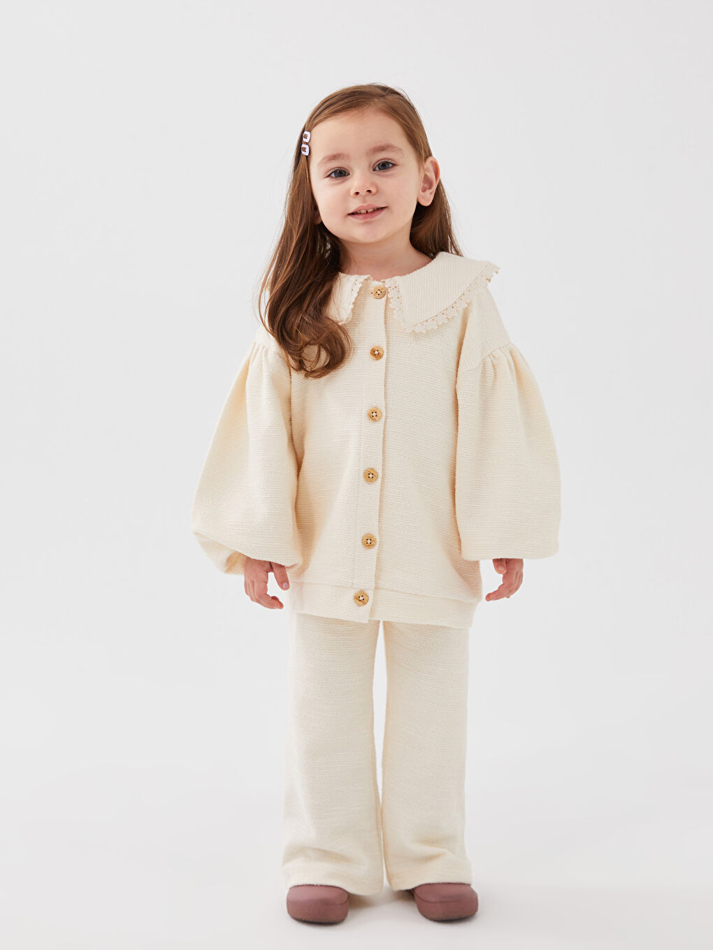 Bebe Guler Bluza cu Mânecă Lungă și Pantaloni Fetiță Set 2 Bucăți-3