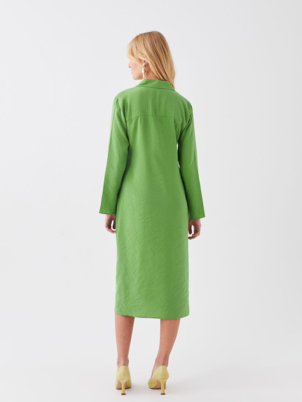 Plain Long Sleeve Women Shirt Dress -S3BS34Z8-QZL