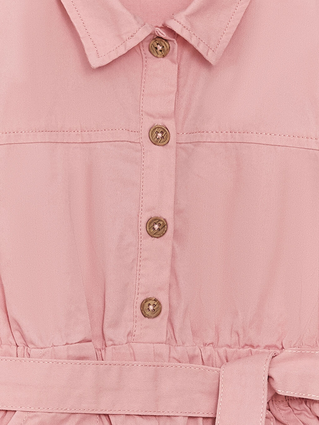 Shirt Collar Short Sleeve Basic Baby Girl Salopet-6