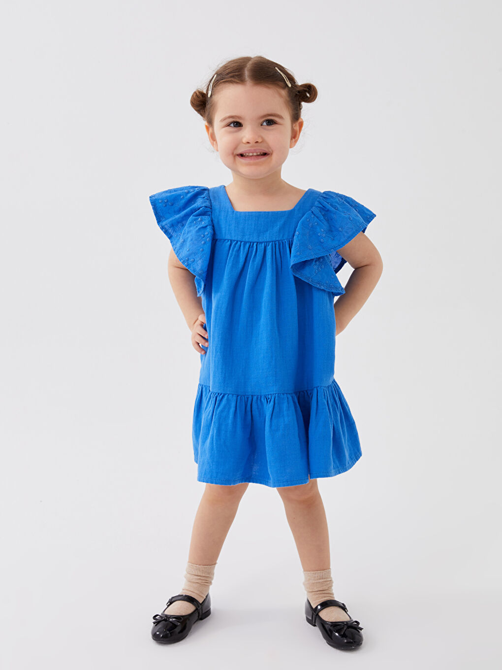 Square Neck Strappy Baby Girls Dress -S3BS47Z1-H2B