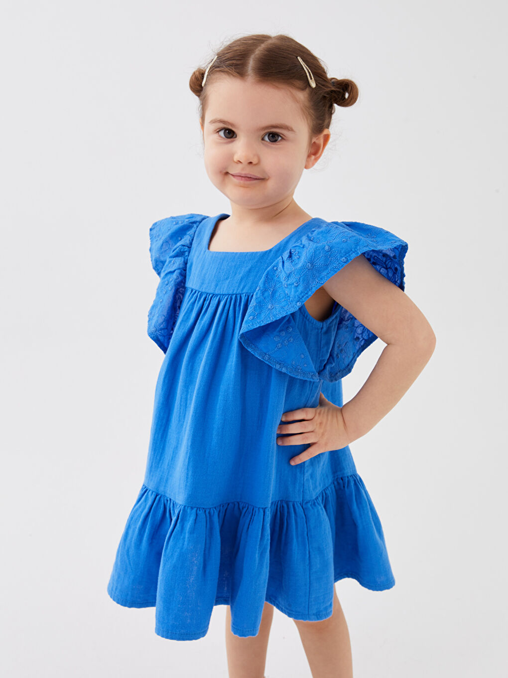 Square Neck Strappy Baby Girls Dress -S3BS47Z1-H2B